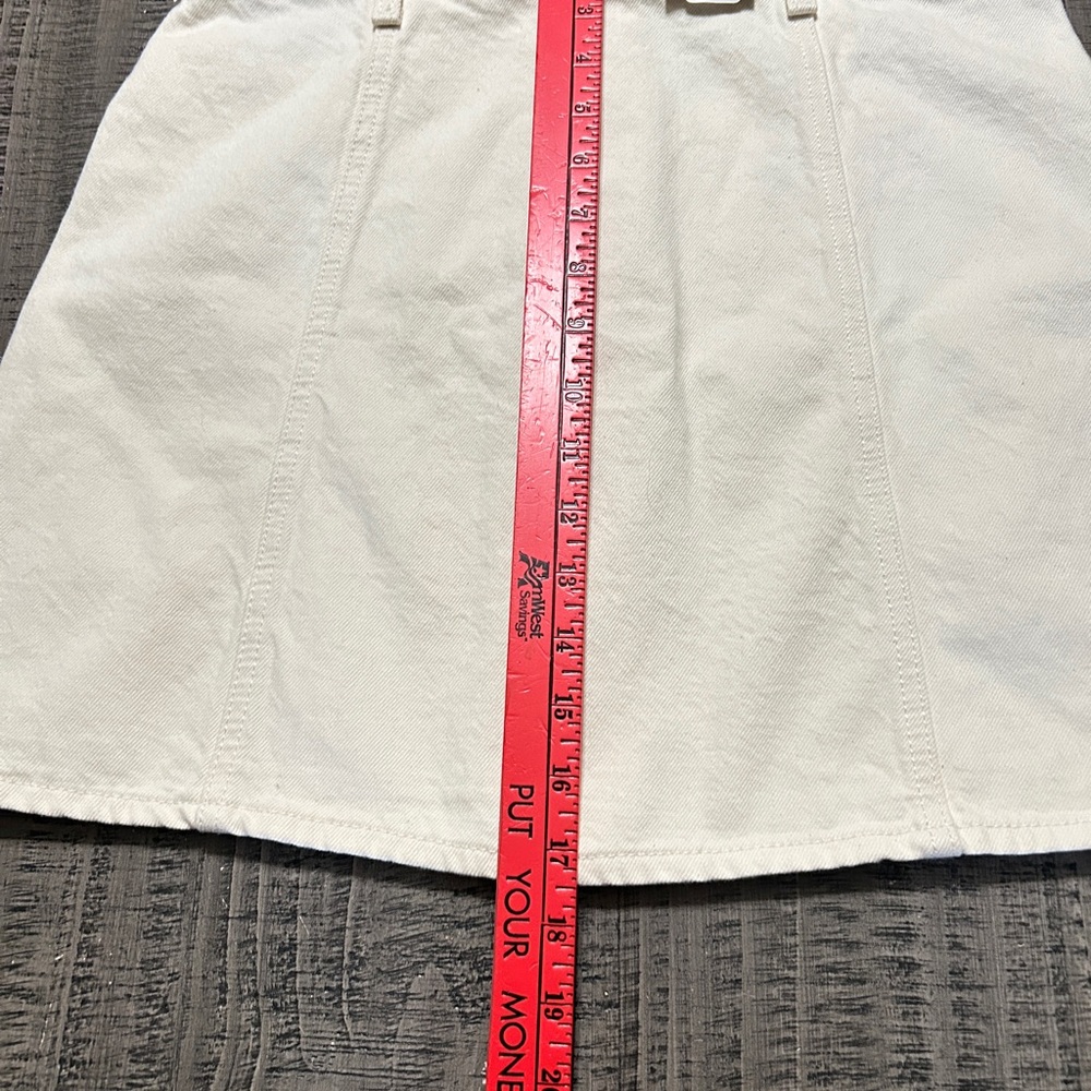 Levi's Cream/White Button-Front Mini Skirt Size 28 - Picture 8 of 10